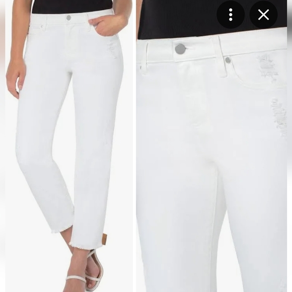 Liverpool Pants - LIVERPOOL The Crop Jean Pants Distressed WHITE Denim Women's Size 6/28 Like New